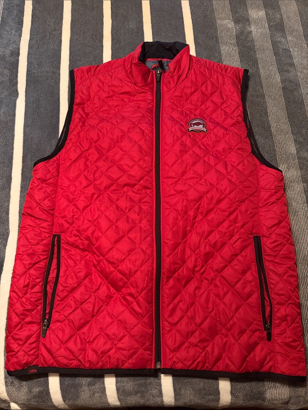 Men's Quilted Red Vest Jacket - Arkansas Razorbacks